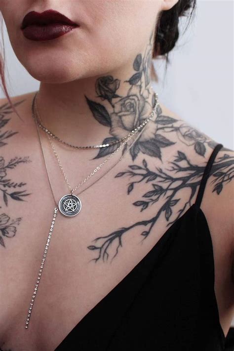 feminine womens front neck tattoos|69 Neck Tattoos For Women With Meaning